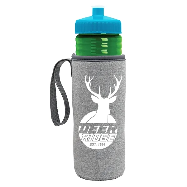 24 oz. Sports Bottle & Caddy - Push-Pull Lid... from ASI 40480 Koozie Group