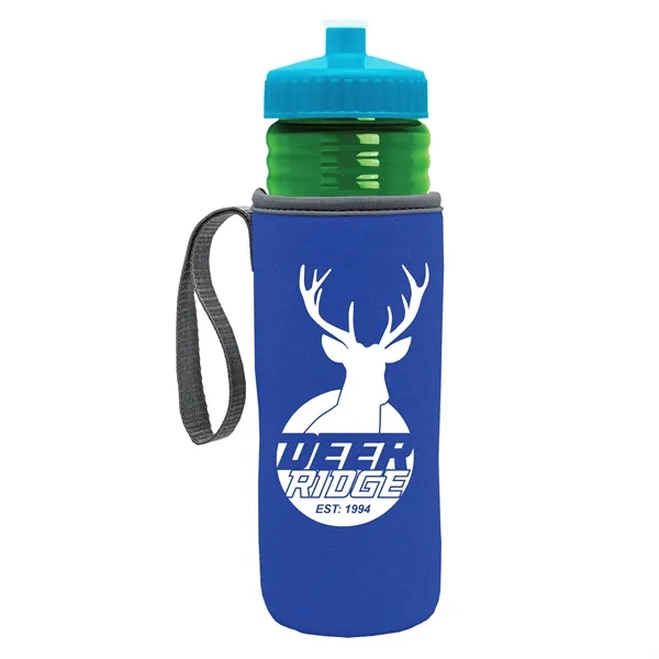 24 oz. Sports Bottle & Caddy - Push-Pull Lid... from ASI 40480 Koozie Group