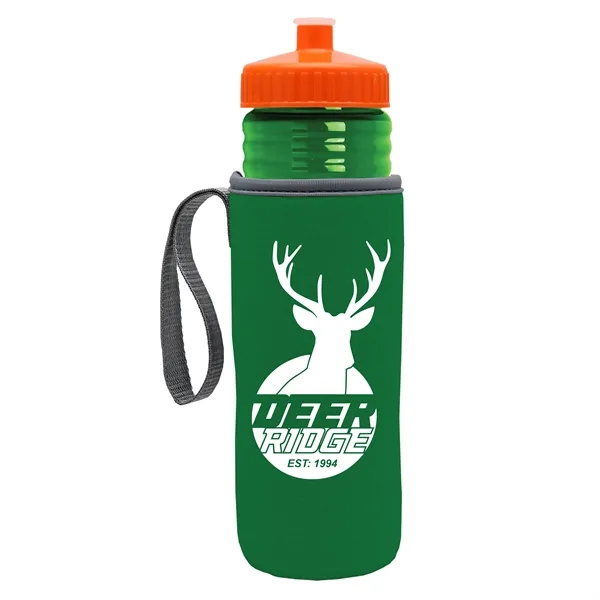 24 oz. Sports Bottle & Caddy - Push-Pull Lid... from ASI 40480 Koozie Group