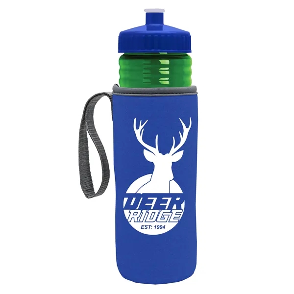 24 oz. Sports Bottle & Caddy - Push-Pull Lid... from ASI 40480 Koozie Group