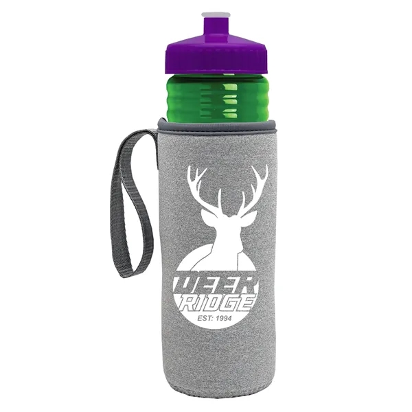 24 oz. Sports Bottle & Caddy - Push-Pull Lid... from ASI 40480 Koozie Group