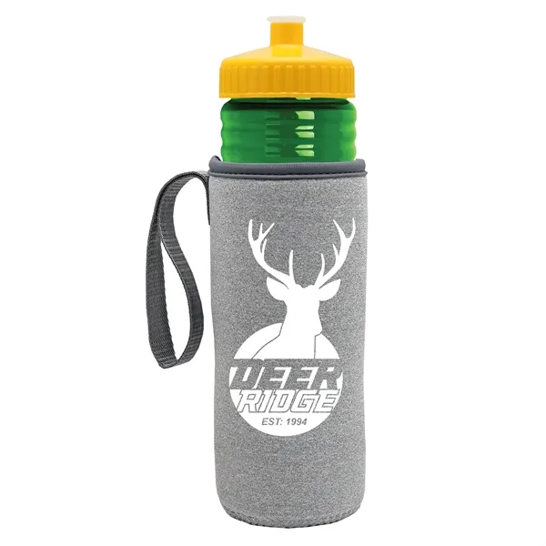 24 oz. Sports Bottle & Caddy - Push-Pull Lid... from ASI 40480 Koozie Group