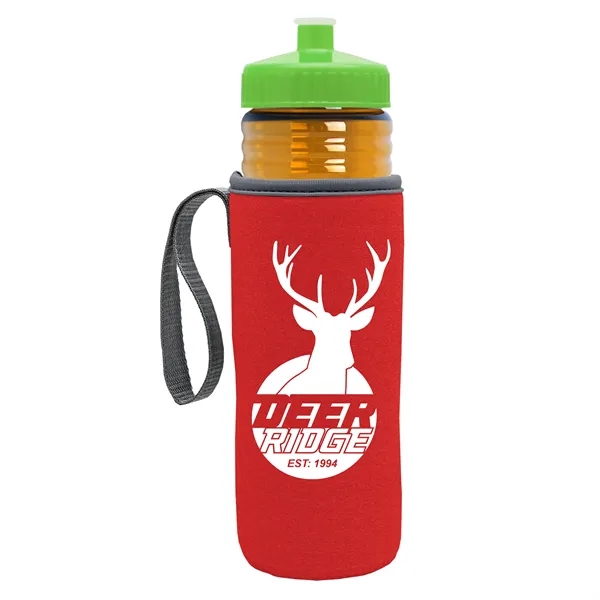 24 oz. Sports Bottle & Caddy - Push-Pull Lid... from ASI 40480 Koozie Group