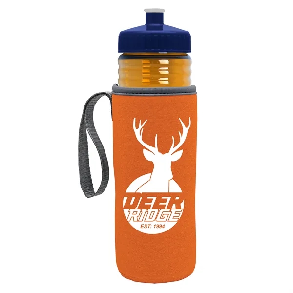 24 oz. Sports Bottle & Caddy - Push-Pull Lid... from ASI 40480 Koozie Group