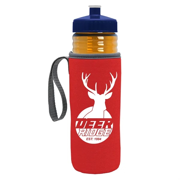 24 oz. Sports Bottle & Caddy - Push-Pull Lid... from ASI 40480 Koozie Group
