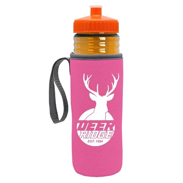 24 oz. Sports Bottle & Caddy - Push-Pull Lid... from ASI 40480 Koozie Group