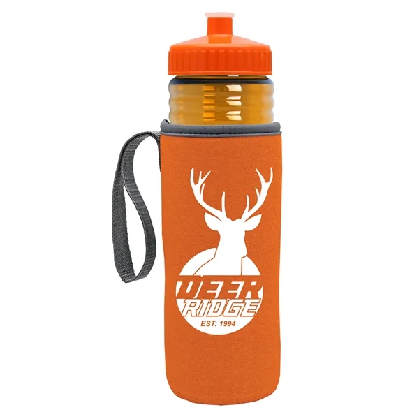 24 oz. Sports Bottle & Caddy - Push-Pull Lid... from ASI 40480 Koozie Group