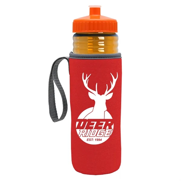 24 oz. Sports Bottle & Caddy - Push-Pull Lid... from ASI 40480 Koozie Group