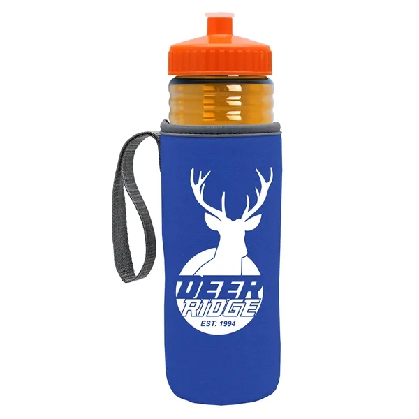 24 oz. Sports Bottle & Caddy - Push-Pull Lid... from ASI 40480 Koozie Group