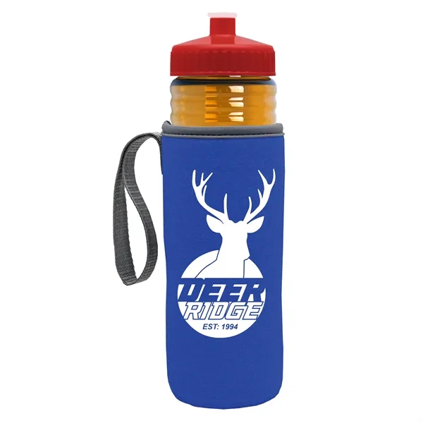 24 oz. Sports Bottle & Caddy - Push-Pull Lid... from ASI 40480 Koozie Group