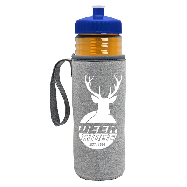 24 oz. Sports Bottle & Caddy - Push-Pull Lid... from ASI 40480 Koozie Group