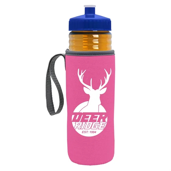 24 oz. Sports Bottle & Caddy - Push-Pull Lid... from ASI 40480 Koozie Group