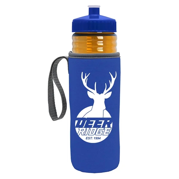 24 oz. Sports Bottle & Caddy - Push-Pull Lid... from ASI 40480 Koozie Group