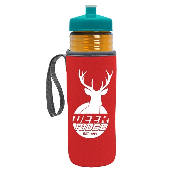 24 oz. Sports Bottle & Caddy - Push-Pull Lid... from ASI 40480 Koozie Group
