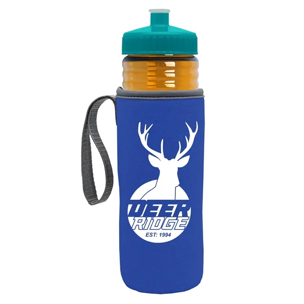 24 oz. Sports Bottle & Caddy - Push-Pull Lid... from ASI 40480 Koozie Group