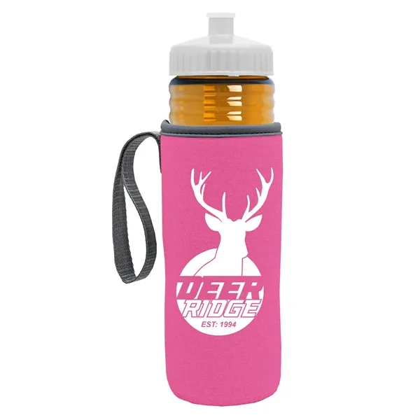 24 oz. Sports Bottle & Caddy - Push-Pull Lid... from ASI 40480 Koozie Group