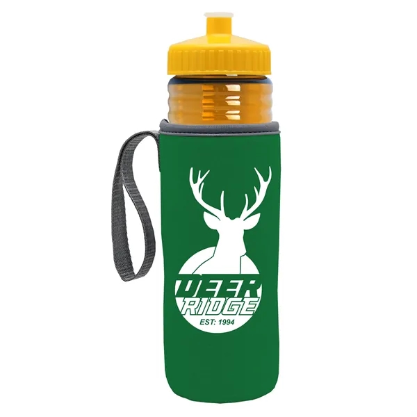 24 oz. Sports Bottle & Caddy - Push-Pull Lid... from ASI 40480 Koozie Group
