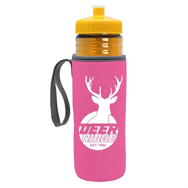 24 oz. Sports Bottle & Caddy - Push-Pull Lid... from ASI 40480 Koozie Group