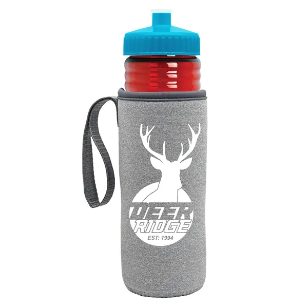 24 oz. Sports Bottle & Caddy - Push-Pull Lid... from ASI 40480 Koozie Group