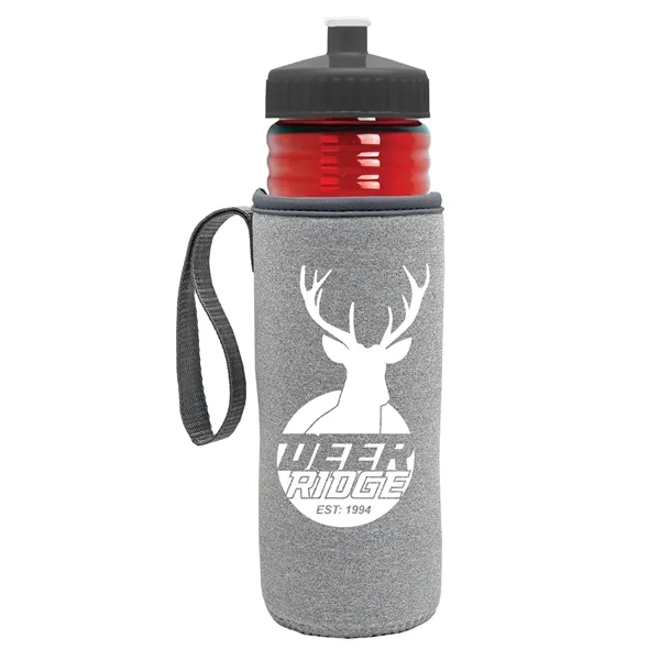 24 oz. Sports Bottle & Caddy - Push-Pull Lid... from ASI 40480 Koozie Group
