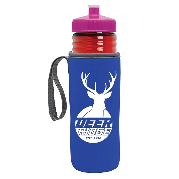 24 oz. Sports Bottle & Caddy - Push-Pull Lid... from ASI 40480 Koozie Group