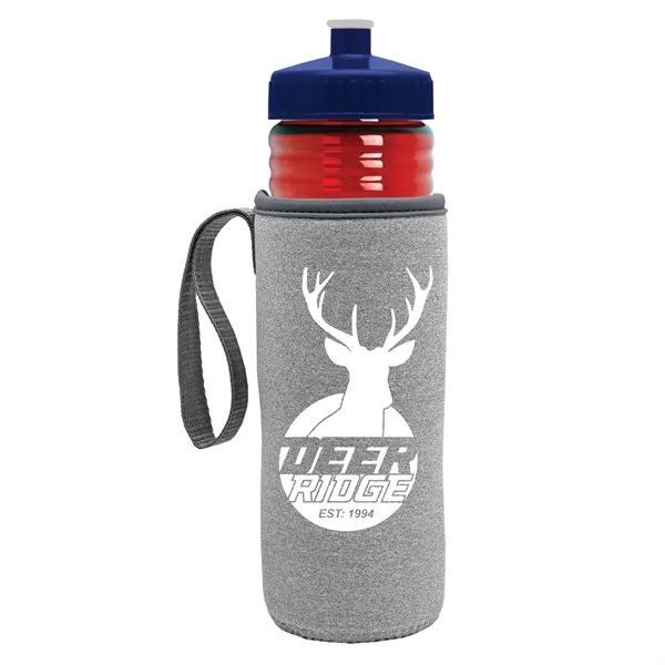 24 oz. Sports Bottle & Caddy - Push-Pull Lid... from ASI 40480 Koozie Group