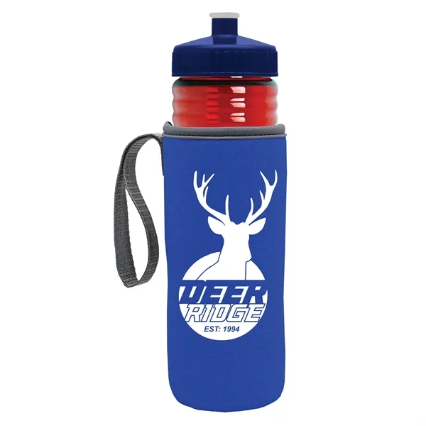24 oz. Sports Bottle & Caddy - Push-Pull Lid... from ASI 40480 Koozie Group