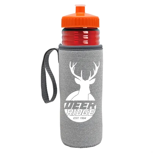 24 oz. Sports Bottle & Caddy - Push-Pull Lid... from ASI 40480 Koozie Group