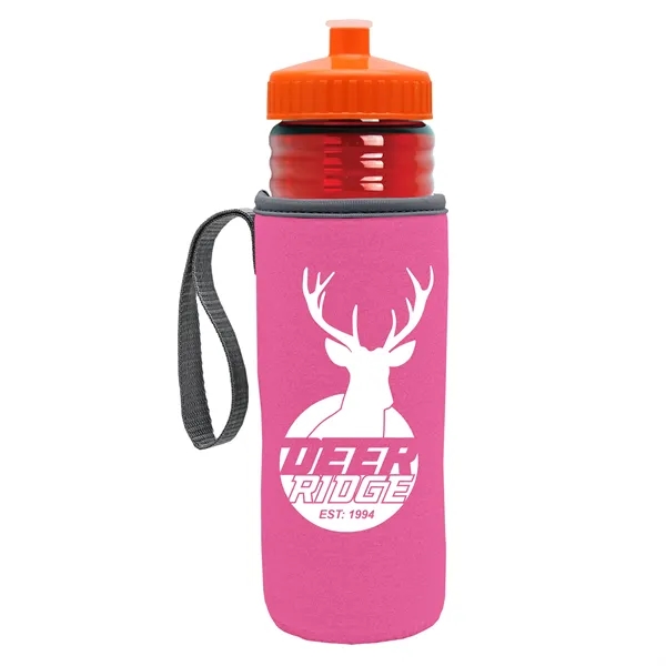 24 oz. Sports Bottle & Caddy - Push-Pull Lid... from ASI 40480 Koozie Group