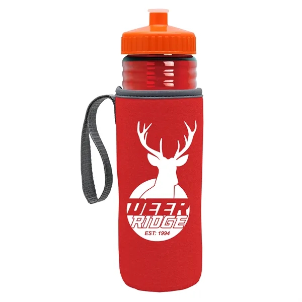 24 oz. Sports Bottle & Caddy - Push-Pull Lid... from ASI 40480 Koozie Group