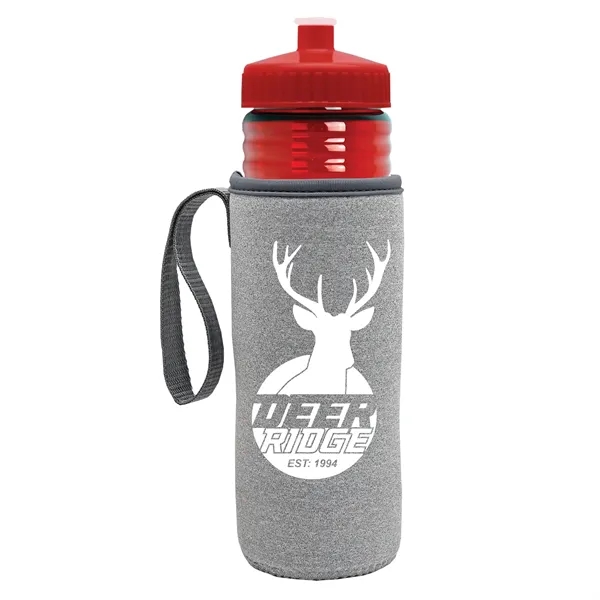 24 oz. Sports Bottle & Caddy - Push-Pull Lid... from ASI 40480 Koozie Group