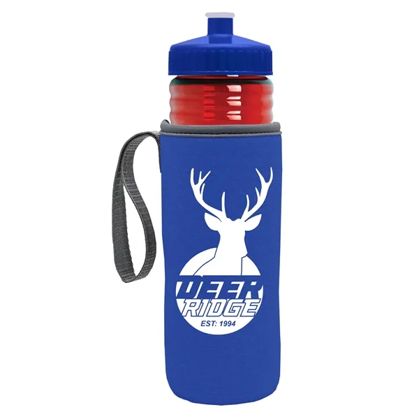24 oz. Sports Bottle & Caddy - Push-Pull Lid... from ASI 40480 Koozie Group