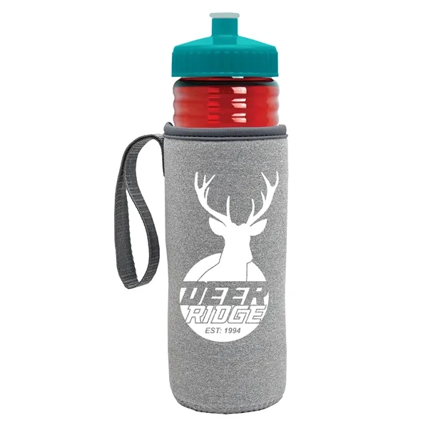 24 oz. Sports Bottle & Caddy - Push-Pull Lid... from ASI 40480 Koozie Group
