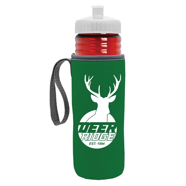 24 oz. Sports Bottle & Caddy - Push-Pull Lid... from ASI 40480 Koozie Group