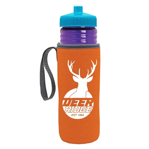 24 oz. Sports Bottle & Caddy - Push-Pull Lid... from ASI 40480 Koozie Group