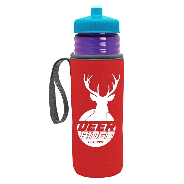 24 oz. Sports Bottle & Caddy - Push-Pull Lid... from ASI 40480 Koozie Group