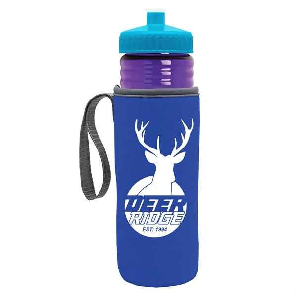 24 oz. Sports Bottle & Caddy - Push-Pull Lid... from ASI 40480 Koozie Group