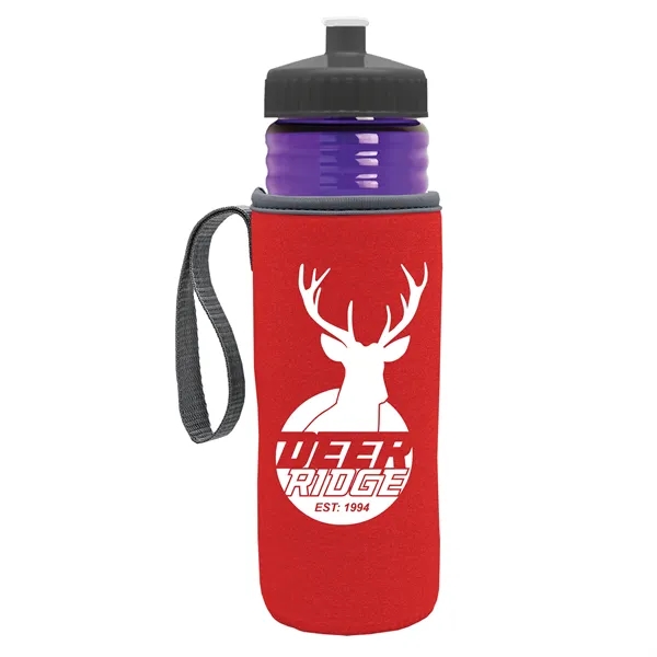 24 oz. Sports Bottle & Caddy - Push-Pull Lid... from ASI 40480 Koozie Group
