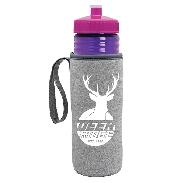 24 oz. Sports Bottle & Caddy - Push-Pull Lid... from ASI 40480 Koozie Group