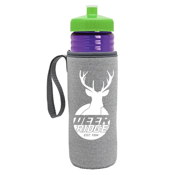 24 oz. Sports Bottle & Caddy - Push-Pull Lid... from ASI 40480 Koozie Group
