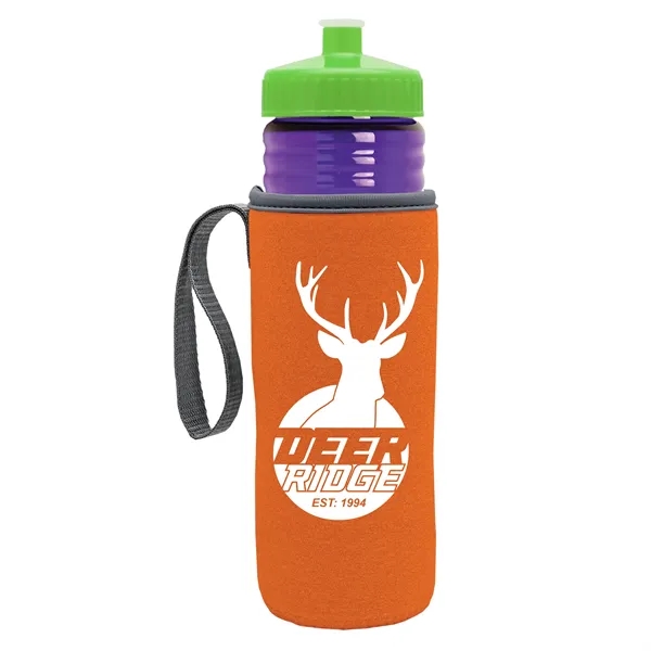 24 oz. Sports Bottle & Caddy - Push-Pull Lid... from ASI 40480 Koozie Group