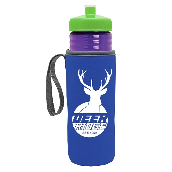 24 oz. Sports Bottle & Caddy - Push-Pull Lid... from ASI 40480 Koozie Group