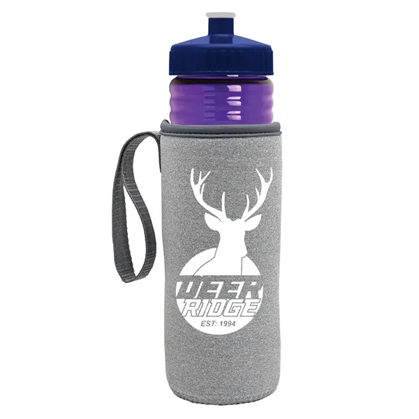 24 oz. Sports Bottle & Caddy - Push-Pull Lid... from ASI 40480 Koozie Group