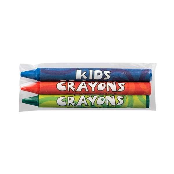 Three packs of cello wrapped 3 3/4" wax non-toxic crayons. Blank.... from ASI 98360 WOWLine / WOWLine®