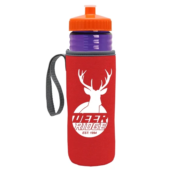 24 oz. Sports Bottle & Caddy - Push-Pull Lid... from ASI 40480 Koozie Group