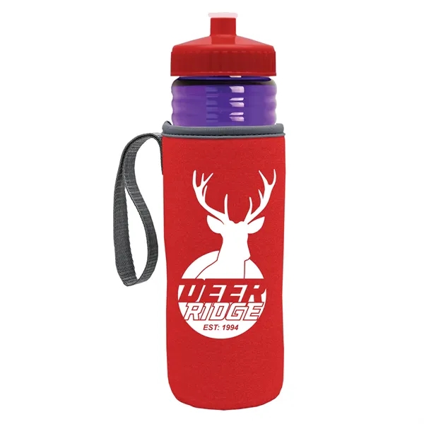 24 oz. Sports Bottle & Caddy - Push-Pull Lid... from ASI 40480 Koozie Group
