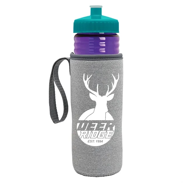 24 oz. Sports Bottle & Caddy - Push-Pull Lid... from ASI 40480 Koozie Group