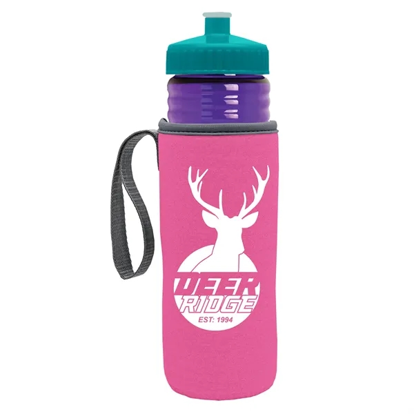24 oz. Sports Bottle & Caddy - Push-Pull Lid... from ASI 40480 Koozie Group