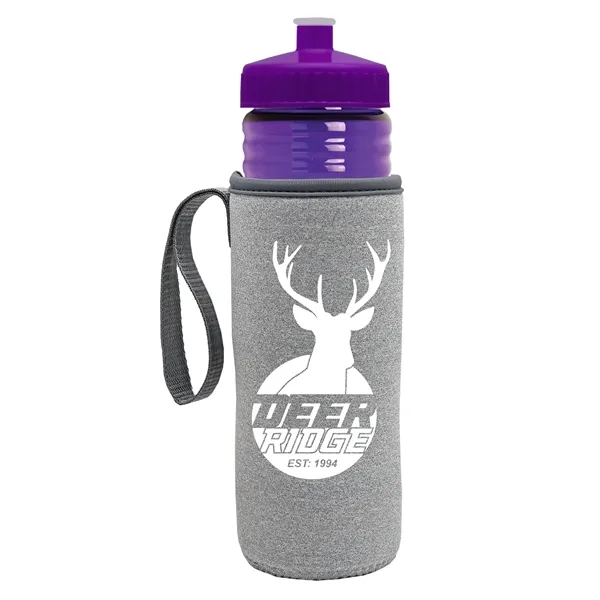24 oz. Sports Bottle & Caddy - Push-Pull Lid... from ASI 40480 Koozie Group