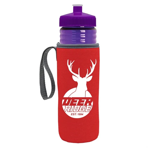 24 oz. Sports Bottle & Caddy - Push-Pull Lid... from ASI 40480 Koozie Group